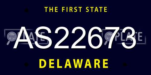 AS22673 Delaware License Plate