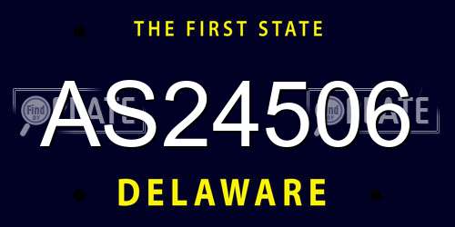 AS24506 Delaware License Plate