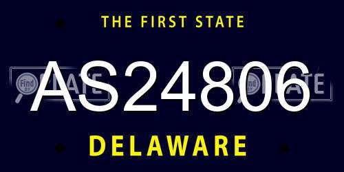 AS24806 Delaware License Plate