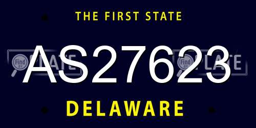AS27623 Delaware License Plate