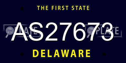 AS27673 Delaware License Plate