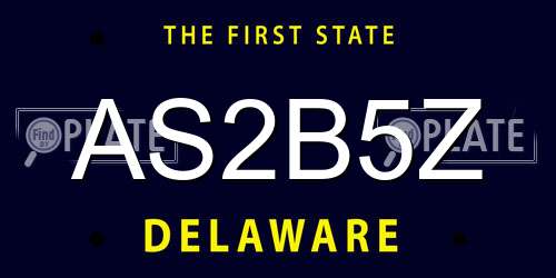 AS2B5Z Delaware License Plate