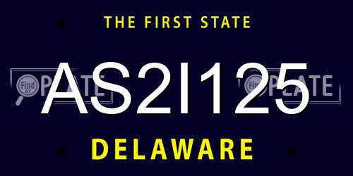 AS2I125 Delaware License Plate