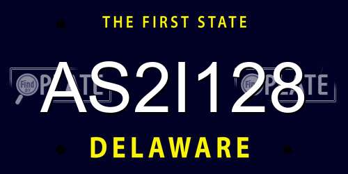 AS2I128 Delaware License Plate