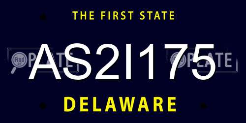 AS2I175 Delaware License Plate