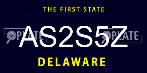 AS2S5Z Delaware License Plate