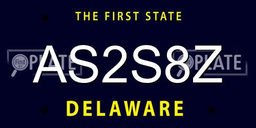 AS2S8Z Delaware License Plate