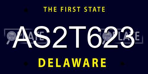 AS2T623 Delaware License Plate