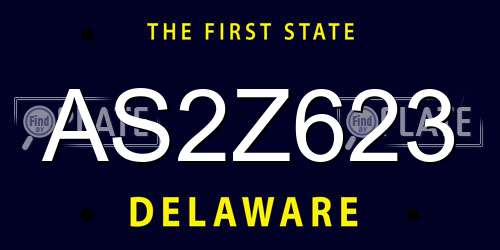 AS2Z623 Delaware License Plate