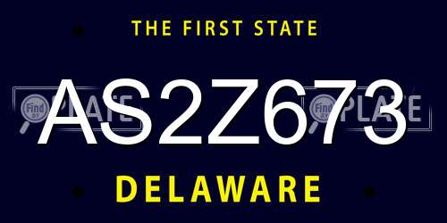 AS2Z673 Delaware License Plate
