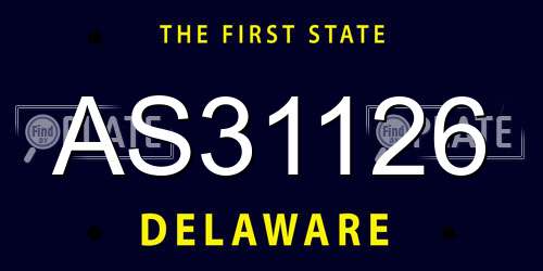 AS31126 Delaware License Plate