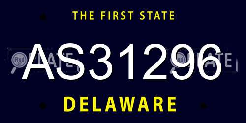 AS31296 Delaware License Plate