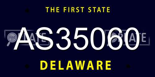 AS35060 Delaware License Plate