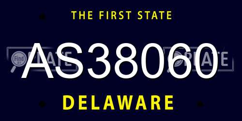 AS38060 Delaware License Plate