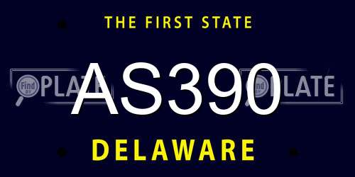 AS390 Delaware License Plate