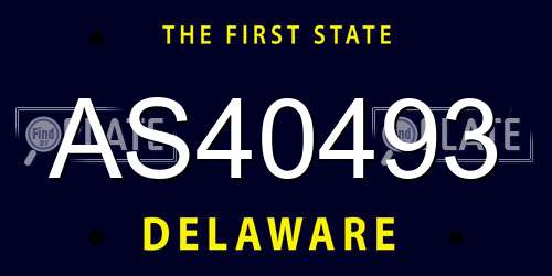 AS40493 Delaware License Plate