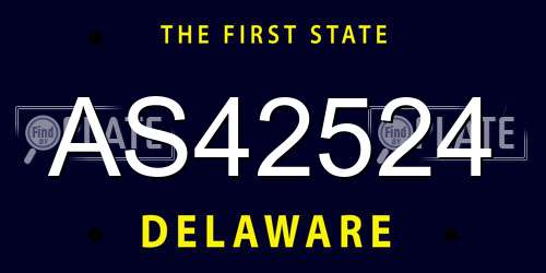 AS42524 Delaware License Plate