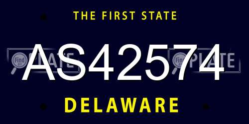 AS42574 Delaware License Plate