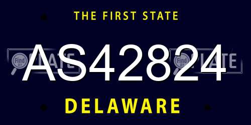 AS42824 Delaware License Plate