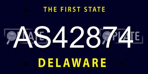 AS42874 Delaware License Plate