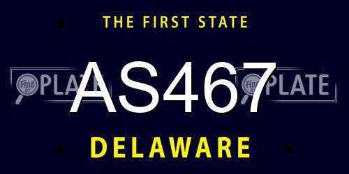 AS467 Delaware License Plate