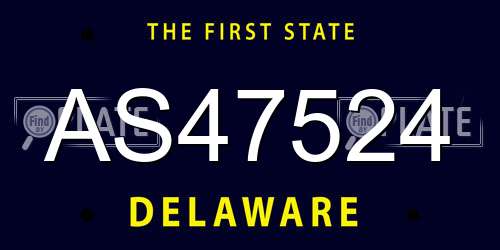 AS47524 Delaware License Plate