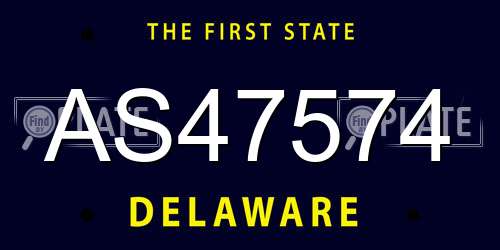 AS47574 Delaware License Plate
