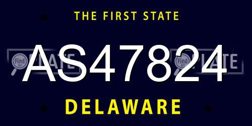 AS47824 Delaware License Plate