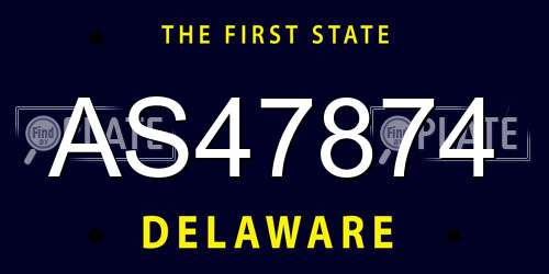 AS47874 Delaware License Plate