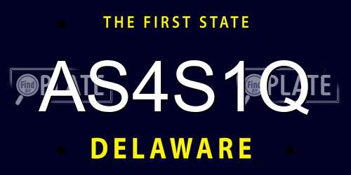 AS4S1Q Delaware License Plate