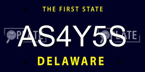AS4Y5S Delaware License Plate