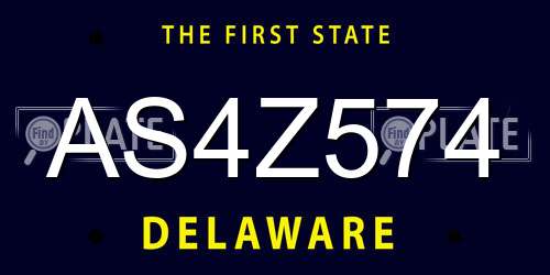 AS4Z574 Delaware License Plate