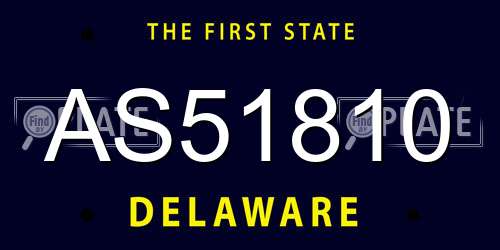 AS51810 Delaware License Plate