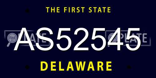 AS52545 Delaware License Plate