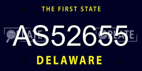 AS52655 Delaware License Plate