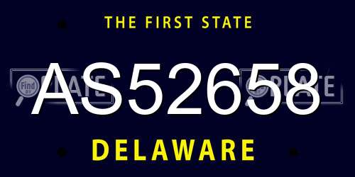 AS52658 Delaware License Plate