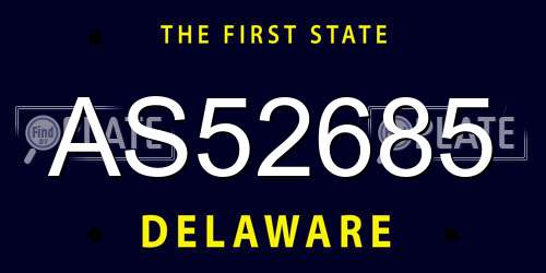 AS52685 Delaware License Plate