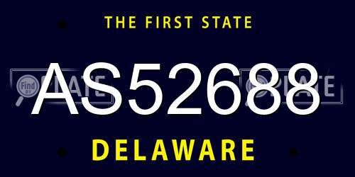 AS52688 Delaware License Plate
