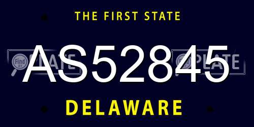 AS52845 Delaware License Plate