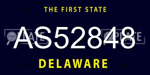 AS52848 Delaware License Plate
