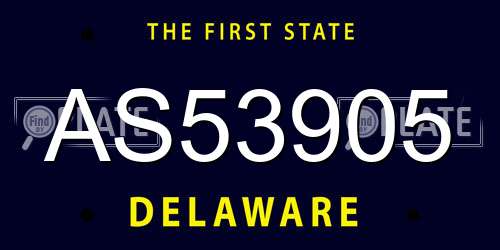 AS53905 Delaware License Plate
