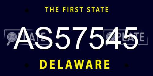 AS57545 Delaware License Plate