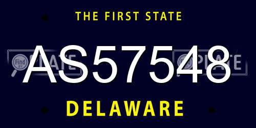 AS57548 Delaware License Plate