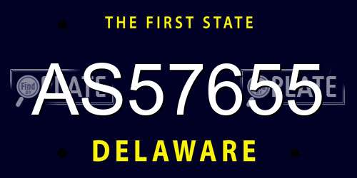 AS57655 Delaware License Plate