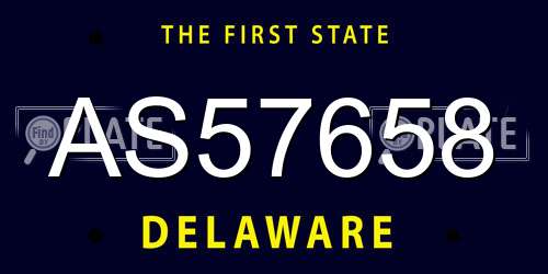 AS57658 Delaware License Plate
