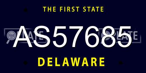 AS57685 Delaware License Plate