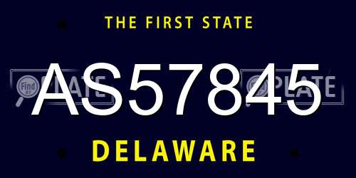 AS57845 Delaware License Plate