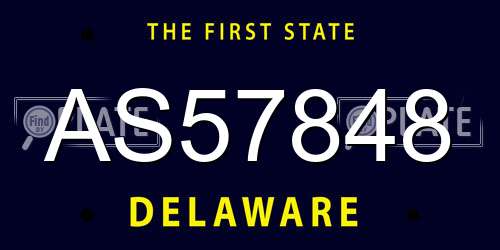 AS57848 Delaware License Plate