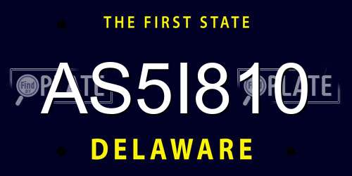 AS5I810 Delaware License Plate