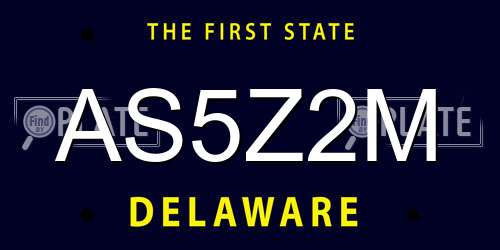 AS5Z2M Delaware License Plate